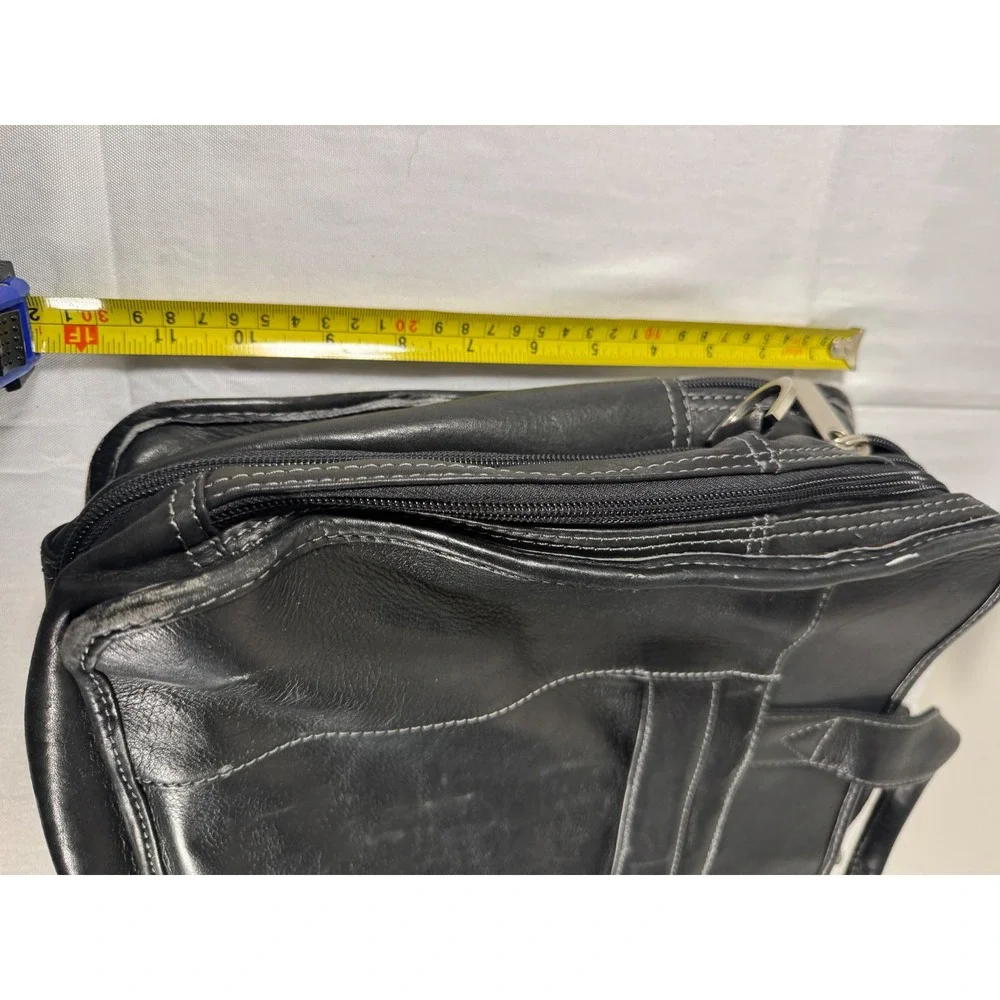 Pelle Studio Wilson's Leather Black Briefcase Laptop Bag Messenger Office
